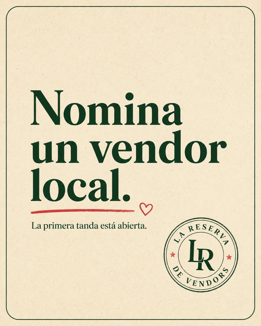 La Reserva de Vendors — nomina un vendor local